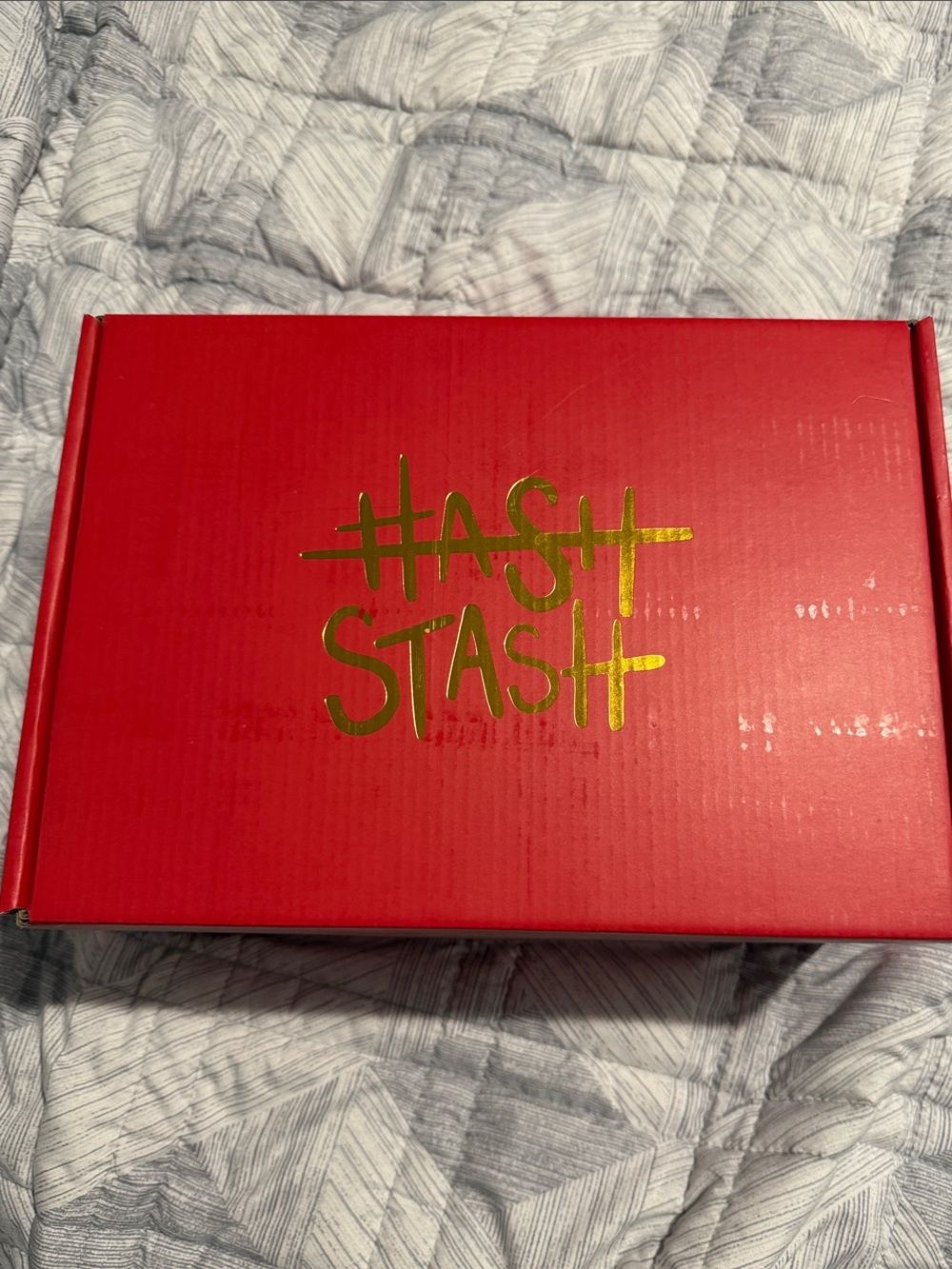 Red Storage Box with Gold Logo